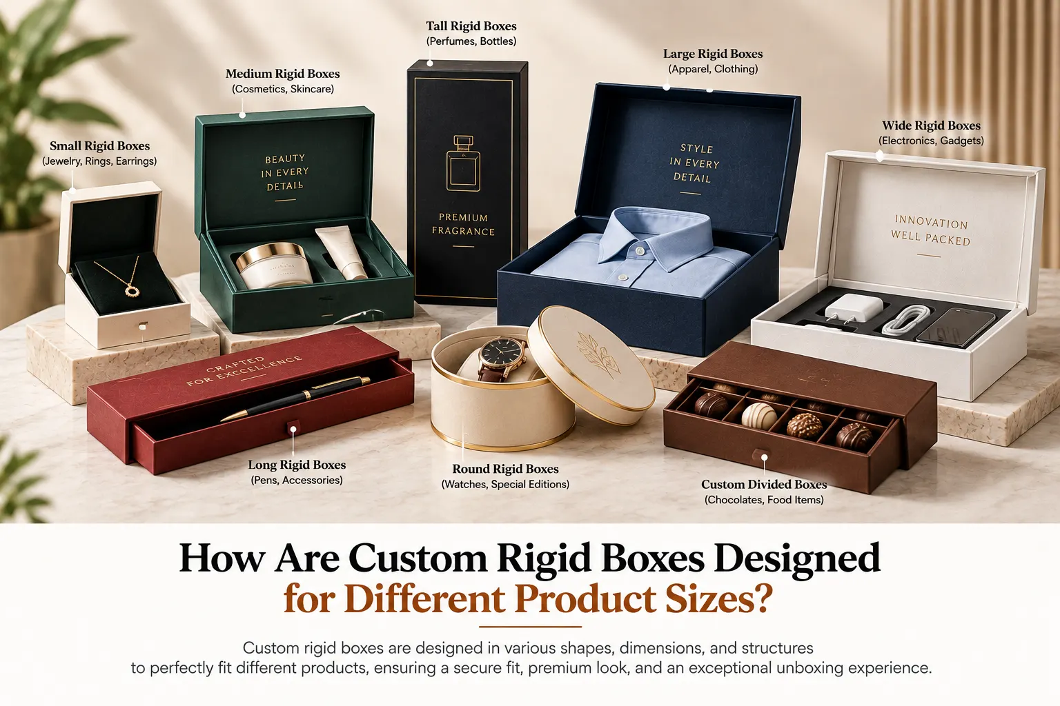 How Are Custom Rigid Boxes Designed for Different Product Sizes?